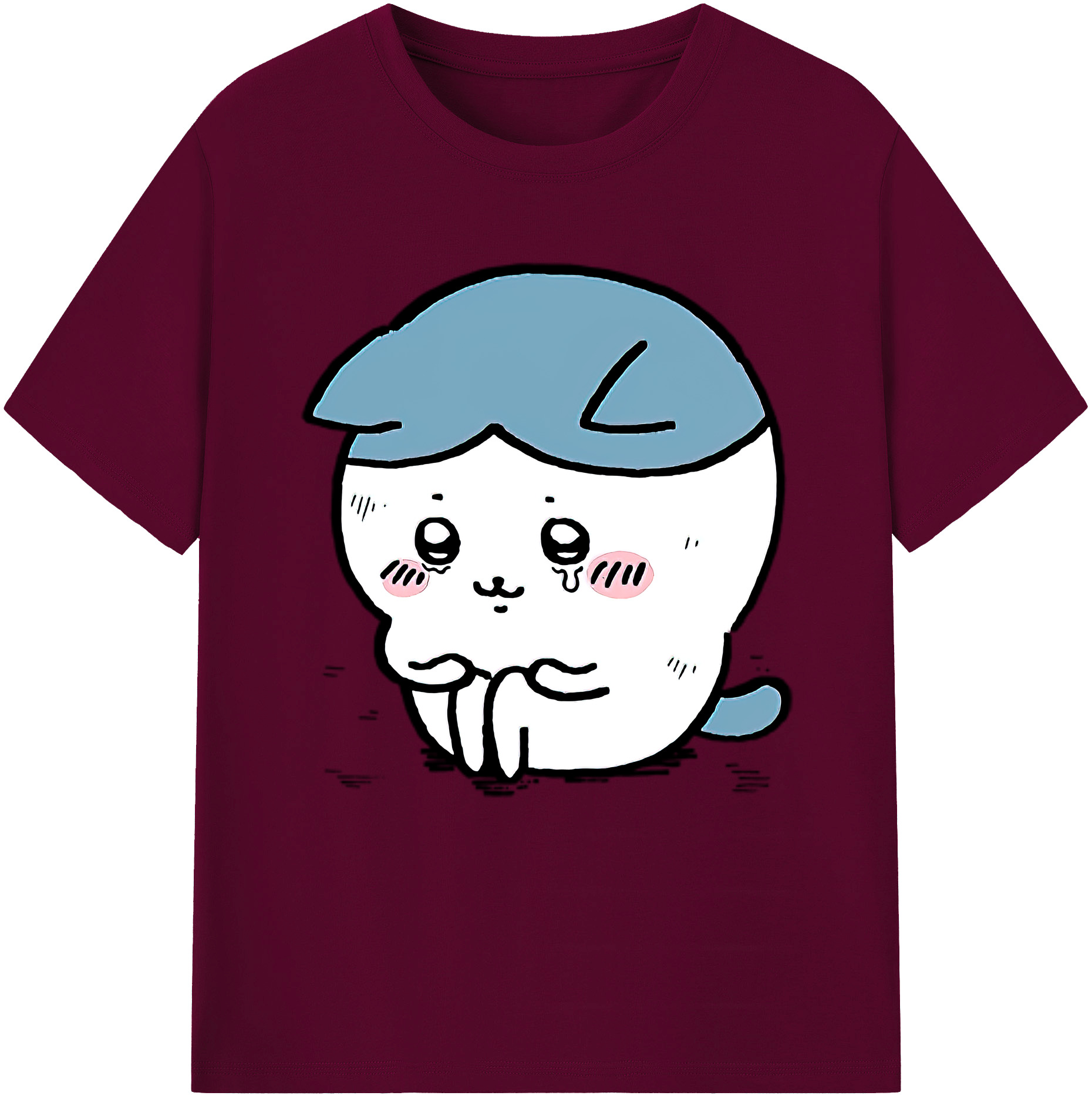 （画像用） ちいかわ ハチワレ Chii-kawa hachiware レディースカジュアルプリントTシャツ（綿100％）
